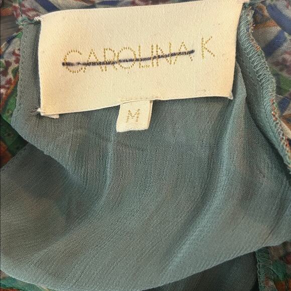 EUC Carolina K x Anthropologie green patterned pleated dress - Picture 15 of 15